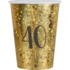 Image de Gobelet en papier 40 ans Or (lot de 10)