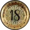 Image de Assiette en papier Or 18 ans (lot de 10)