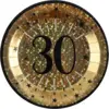 Image de Assiette en papier Or 30 ans (lot de 10)
