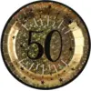 Image de Assiette en papier Or 50 ans (lot de 10)