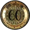 Image de Assiette en papier Or 60 ans (lot de 10)
