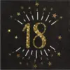 Image de Serviette en papier 18 ans Noir/Or (lot de 10)