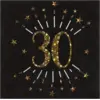 Image de Serviette en papier 30 ans Noir/Or (lot de 10)