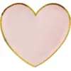 Image de Assiette Forme Coeur Rose/Or (Lot de 10)