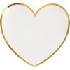 Image de Assiette Forme Coeur Blanc/Or (Lot de 10)