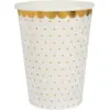 Image de Gobelet Blanc à pois or et dorure (lot de 10)