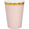 Image de Gobelet Rose à pois or et dorure (lot de 10)