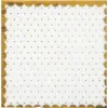 Image de Serviette Blanche à Pois et Dorure Or (lot de 20)
