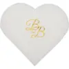 Image de Serviette Coeur Blanc inscription BB Or (Lot de 10)