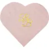 Image de Serviette Coeur Rose inscription BB Or (Lot de 10)