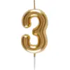 Image de Bougie Chiffre 3 Dorée