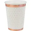 Image de Gobelet Blanc à pois et dorure Or rose (lot de 10)