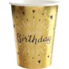 Image de Gobelet Happy Birthday Or Métallisé (lot de 10)