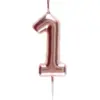 Image de Bougie Anniversaire Chiffre 1 Or rose