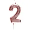 Image de Bougie Anniversaire Chiffre 2 Or rose