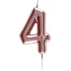 Image de Bougie Anniversaire Chiffre 4 Or rose