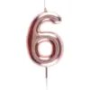 Image de Bougie Anniversaire Chiffre 6 Or rose