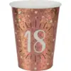 Image de Gobelet en papier 18 ans Or Rose (lot de 10)