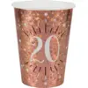 Image de Gobelet en papier 20 ans Or Rose (lot de 10)