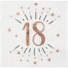 Image de Serviette en papier 18 ans Blanc/Or Rose (lot de 10)