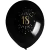 Image de Ballon 18 ans Noir Or (lot de 8)