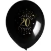 Image de Ballon 20 ans Noir Or (lot de 8)