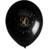 Image de Ballon 50 ans Noir Or (lot de 8)