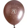 Image de Ballon 20 ans Or Rose ø 30cm (lot de 6)