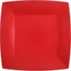 Image de Grande Assiette Carrée Rouge 23cm - Lot de 10