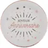 Image de Assiette Joyeux Anniversaire Or Rose (lot de 10)