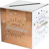 Image de Urne en papier Joyeux Anniversaire Or Rose/Blanc