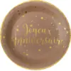 Image de Assiette Joyeux Anniversaire Kraft (lot de 10)