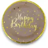 Image de Assiette Happy Birthday Kraft - Lot de 10