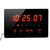 Image de Horloge à Led rouge Chronos - murale ou à poser - multifonctions - 36 x 22 cm