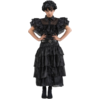 Image de Robe de Bal Noire Mercredi Addams 140 cm   Déguisement Enfant