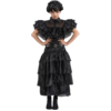 Image de Robe de Bal Noire Mercredi Addams 152 cm   Déguisement Enfant