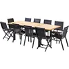 Image de Salon de jardin Wilsa Garden Bali T6/10+F6+C4 Teck Noir 100x150/240 cm 603043