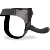 Image de Gode harnais noir silicone doux courbé 15,0cm