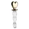 Image de Gode godemichet en verre Golden Heart