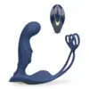 Image de Vibromasseur anal Stimulateur de prostate et anneau June - Bleu foncé