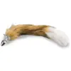 Image de Plug queue de chien fourrure vegan marron et blanche