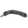 Image de Plug queue de loup fourrure vegan grise