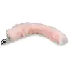 Image de Plug queue de renard fourrure vegan rose