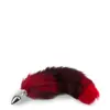 Image de Plug queue de renard fourrure noire et rouge