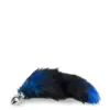 Image de Plug queue de renard fourrure noire et bleue