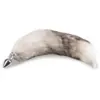 Image de Plug queue de renard fourrure grise et blanche
