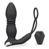 Image de Plug anal télécommandé vibrant va-et-vient avec double anneau Paolo
