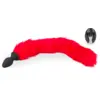 Image de Plug vibrant avec queue fourrure synthétique rouge