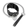 Image de Collier BDSM similicuir 4 sangles et laisse