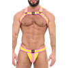 Image de Ensemble Harnais et Jock Néoprène POSEIDONE Jaune-Rose L/XL
